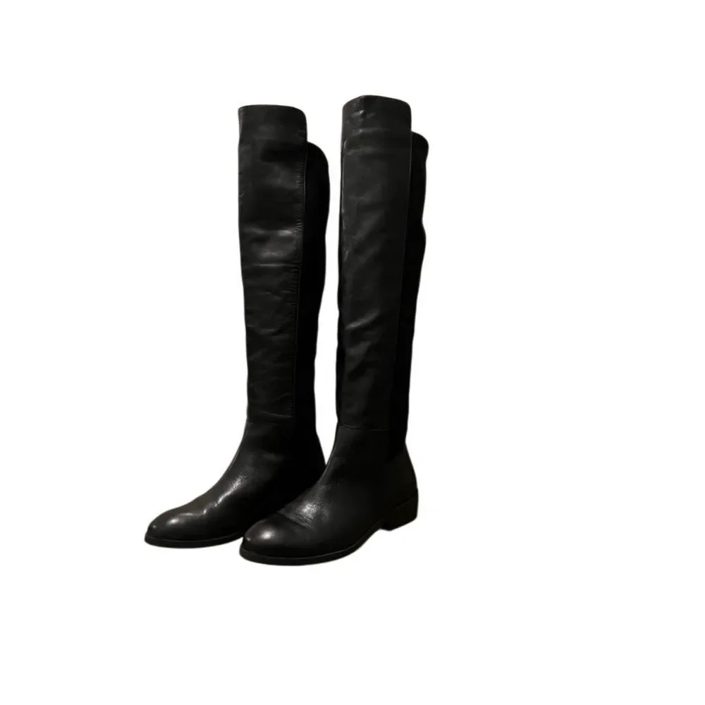Black Leather 50/50 Riding Boot Over Knee Sole Society Calypso Tall Equestrian 6